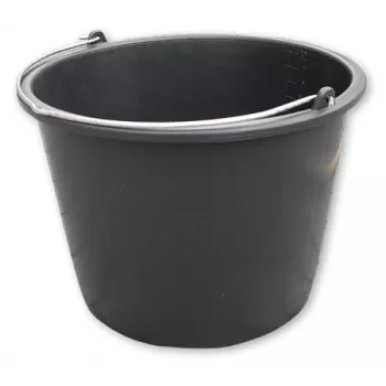 Bradas KTW20 statybinis kibiras 20 L PVC juodas apvalus su metaline lanko rankena ir tūrio skale
