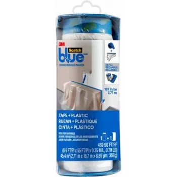 3M PTD2093EL-107 ScotchBlue™ iš anksto suklijuota maskavimo plėvelė, mėlyna, 17 m x 2,7 m, 1 ritinys