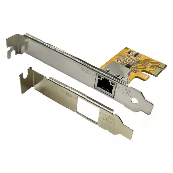 EXSYS EX-6071C PCI Express Gigabit Ethernet tinklo plokštė, 1x RJ45, Realtek, pridedamas žemo profilio laikiklis