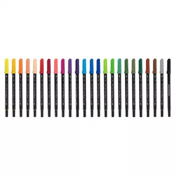 Faber-Castell Eberhard Faber Artist Color dvigalių flomasterių rinkinys, 24 vnt., plonosios ir šepetėlio antgaliai, įvairių spalvų 558224