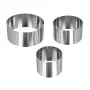Metaltex apvalūs nerūdijančio plieno gaminimo žiedai, rinkinys iš 3, sidabrinės spalvos, 45 mm aukščio 204536010
