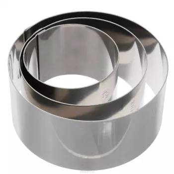 Metaltex apvalūs nerūdijančio plieno gaminimo žiedai, rinkinys iš 3, sidabrinės spalvos, 45 mm aukščio 204536010