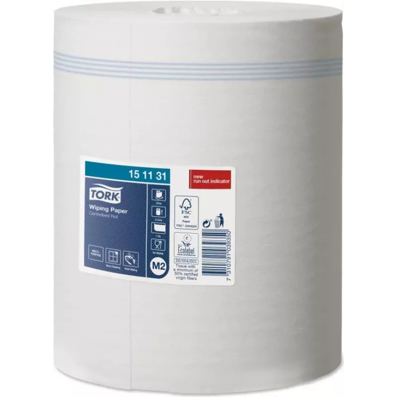 Tork Wiping Paper 151131, 1 sluoksnio, Baltas, 21,5 cm x 275 m, 6 ritinėliai/pakuotė