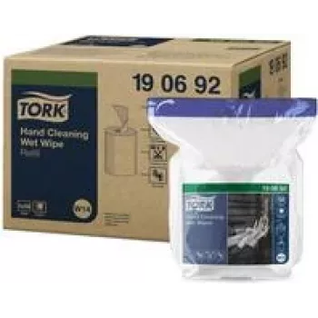 TORK 190692 Premium rankų valymo servetėlės, 58 vnt., 300 x 270 mm, be tirpiklių, pH neutralios, su alavijo ekstraktu ir glicerinu, uždaroma talpa