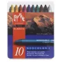 Caran d'Ache Neocolor I vaškinės pastelės, 10 vienetų rinkinys, apvalios, popieriniais įvyniojimais, homogeniškos spalvos 7000.310