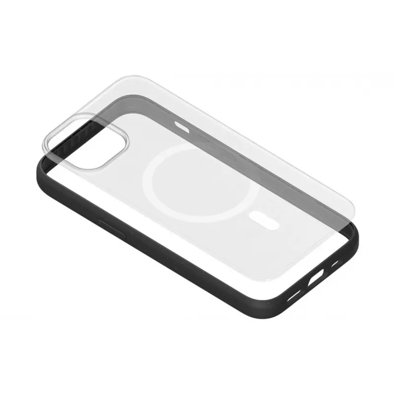 Woodcessories ECO643 iPhone 14 Plus dėklas – ekologiškas juodas ir permatomas galinis dangtelis