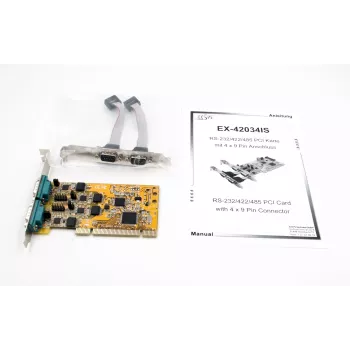 EXSYS EX-42034IS 4 prievadų RS-232/422/485 PCI serijinė plokštė su apsauga nuo viršįtampių ir optine izoliacija