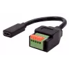 EXSYS EX-49122 USB-C moteriškas prie 5 kontaktų gnybtų bloko adapteris su mygtuku, USB 2.0, 15 cm