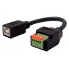 EXSYS EX-49130 USB 2.0 adapteris USB-B moteriškas į 5 kontaktų gnybtų bloką su mygtuku, 15 cm