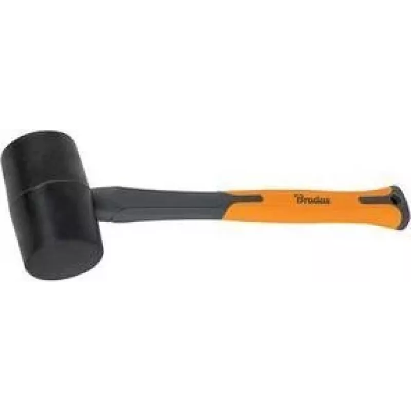 Bradas guminis plaktukas 450 g, antracito/oranžinės spalvos, 340 mm stiklo pluošto kotas su neslystančia TPR rankena DIY-HF6045