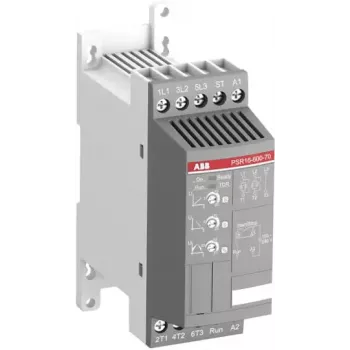 ABB PSR16-600-70 Švelnaus paleidimo įtaisas, 16 A, 208-600 V AC, 100-240 V AC valdymas, 3 fazių, 7,5 kW prie 400 V 1SFA896107R7000