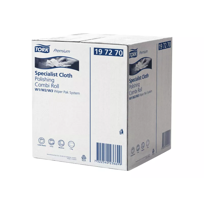 Tork Premium Polishing Wiping Roll, 1 sluoksnio, baltas, 171 m, neaustinė medžiaga, W1/W2/W3 dozatoriams, 1 ritinys (197270)
