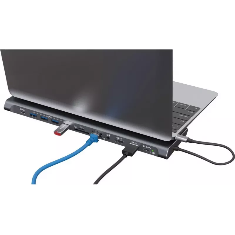 XTREMEMAC XWH-CDH-13 12 prievadų USB-C dokinginė stotis, Space Gray