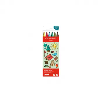 Caran d'Ache Fibralo Kawaii Swiss flomasteriai, 6 vnt. rinkinys, vandeniniais dažais 185.804