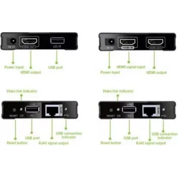 MANHATTAN HDMI KVM over IP prailgintuvų rinkinys 1080p, 60 m, Cat6, USB, juodas 154437