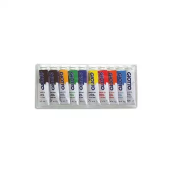 GIOTTO Extra Fine guašo dažų rinkinys, 10 x 10 ml aliuminio tūbelės, įvairios spalvos F30190000