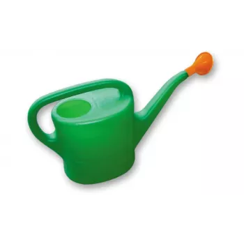 Bradas laistytuvas 5 litrų, žalias/oranžinis, tvirtas PVC su ergonomiška rankena ir ilgu snapeliu KTK05