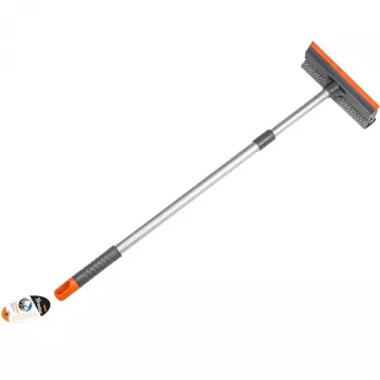 Bradas ES2110 teleskopinis automobilio langų valytuvas su kempine ir guminiu squeegee, 600-950 mm, 200 mm kempinės plotis