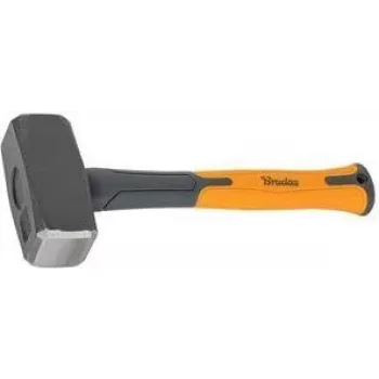 Bradas DIY-HF5100 skaldymo plaktukas, 1000 g galvutė, antracito/oranžinė spalva, 280 mm stiklo pluošto kotas su neslystančia TPR rankena, 1 vnt.
