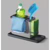 Metaltex Tidytex kriauklės organizatorius, plastikinis, pilkas, 2 ištraukiami laikikliai kempinėms ir šluostėms 297530109