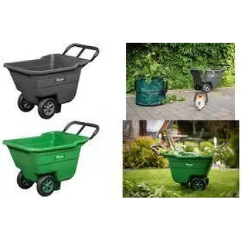 Bradas HANDY-GO sodo karutis 90 L, žalias, 150 kg, plastikinis kėbulas, plieninis rėmas, pneumatinis ratas TQ-WB090GR