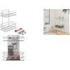 Metaltex Reflex LUXY dvigubas rankšluosčių laikiklis su lentynomis, VacuumFix vakuuminis tvirtinimas, sidabrinis 403342000