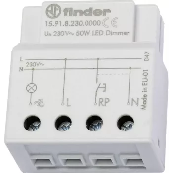 Finder elektroninis dimeris 230V AC, maks. 50W LED, DIN bėgiui, 15.91.8.230.0000
