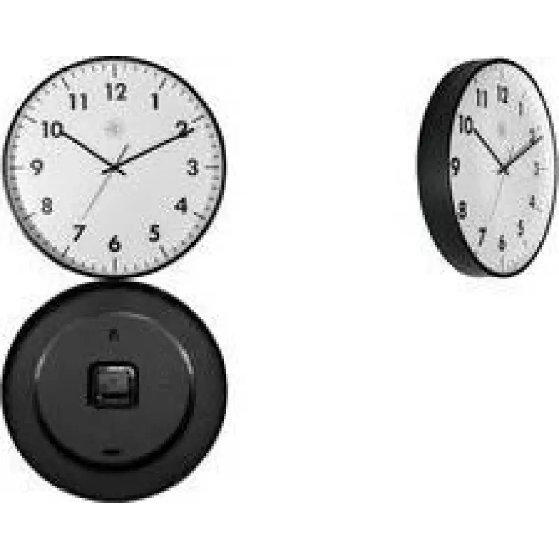 NEXTIME STIL kvarcinis sieninis laikrodis 400 mm baltas ciferblatas juodos rodyklės 7317-V2
