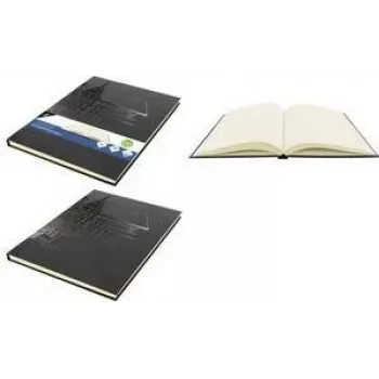 KANGARO Design eskizų knyga A4, 80 lapų, 140 gsm, kreminės spalvos, be rūgščių, kietais viršeliais, juoda K-5566