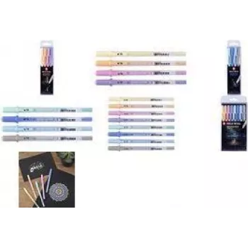 SAKURA Gelly Roll Moonlight Pastel gelinis rašiklis, rinkinys iš 8 fluorescencinių spalvų, 0,5 mm smailus antgalis POXPGBMOO8