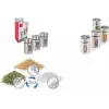 Metaltex Shake Line prieskonių barstytuvų rinkinys, 3 vnt., stiklas su nerūdijančio plieno ir plastiko sukamaisiais dangteliais, 100 ml kiekvienas 259851000