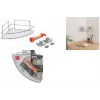Metaltex Reflex LUXY & VacuumFix kampinė lentyna, sidabrinė, 1 lentynėlė, montavimas be gręžimo 403330000
