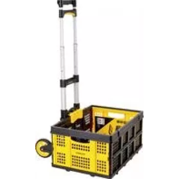 Stanley SXWTD-509 sulankstomas vežimėlis ir 25 kg sulankstoma krepšys, 60 kg apkrova, aliuminis, juoda/geltona