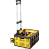 Stanley SXWTD-509 sulankstomas vežimėlis ir 25 kg sulankstoma krepšys, 60 kg apkrova, aliuminis, juoda/geltona