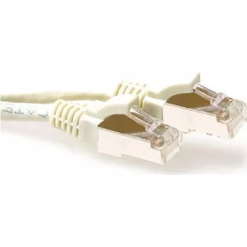 ACT Ivory 0,5 m S/FTP CAT6A „Snagless“ tinklo kabelis su RJ45 jungtimis FB6000