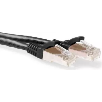 ACT FB7910 juodas 10 m LSZH S/FTP CAT6A „Snagless“ tinklo kabelis