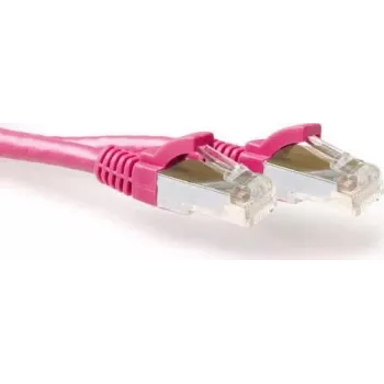 ACT Pink 0.5m LSZH S/FTP CAT6A Snagless RJ45 Tinklo Pajungimo Kabelis (FB8800)