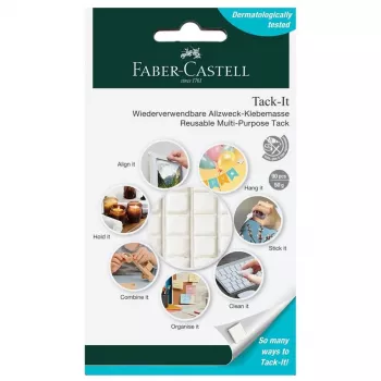 Faber-Castell Tack-It lipni masė, nuimama ir daugkartinė, balta, 84 vnt. (589150)