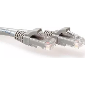 ACT pilkas 0,25 m U/UTP CAT6 tinklo kabelis su RJ45 jungtimis ir apsauginėmis fiksatorių movomis (IS8052)