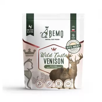 BEMO Cat Wild Taste Venison - sausa katėms skirta ėdalo su elniena - 2,5 kg