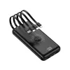 MRDISC PB-LEOsmart 10000mAh belaidis power bankas su integruotais kabeliais, PD22.5W greitasis įkrovimas, 15W belaidė išeiga, juodas