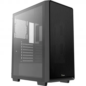 Ocypus Gamma C60 juodas Mid-Tower kompiuterio korpusas su grūdinto stiklo šonine plokšte