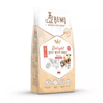 BEMO Delight sausa šunų ėdalo su jautiena ir kalakutiena 15kg