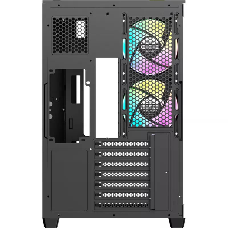 Ocypus Delta C74 ARGB juodas mid-tower korpusas su panoraminiu stiklu