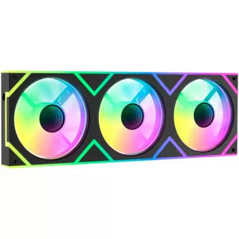 OCYPUS Gamma F36 ARGB Reverse Blade 120mm PWM ventiliatorius, 3 vnt. rinkinys, juodas