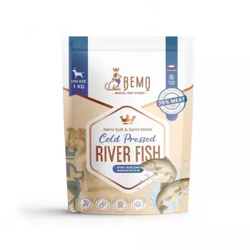BEMO Cold Pressed River Fish Mono sausa visaverčio šunų ėdalo su upės žuvimi 1kg