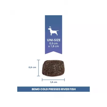 BEMO Cold Pressed River Fish Mono sausa visaverčio šunų ėdalo su upės žuvimi 1kg