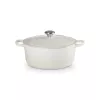 LE CREUSET apvalus emaliuotas ketaus troškinimo puodas 34 cm 12 L kreminės spalvos
