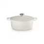 LE CREUSET apvalus emaliuotas ketaus troškinimo puodas 34 cm 12 L kreminės spalvos