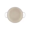LE CREUSET apvalus emaliuotas ketaus troškinimo puodas 34 cm 12 L kreminės spalvos